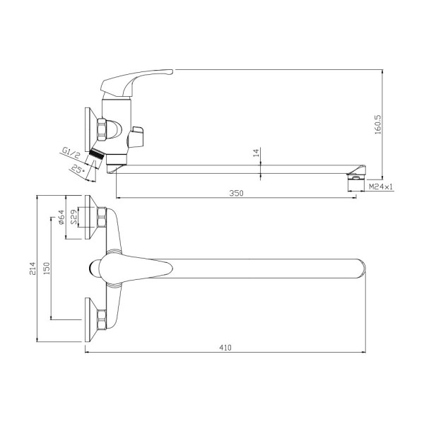 Смеситель для ванны Olive s AVILA 02221AV, хром. Фото 2