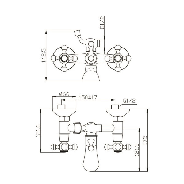 Смеситель для ванны Olive s GIRONA 01201GR, хром. Фото 2