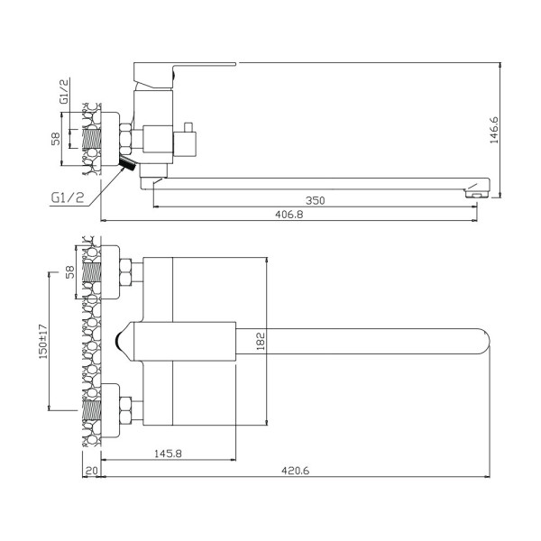 Смеситель для ванны Olive s GRANADA 05221GN, хром. Фото 2