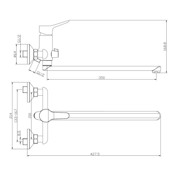 Смеситель для ванны Olive s IBIZA 19221IB, хром. Фото 2