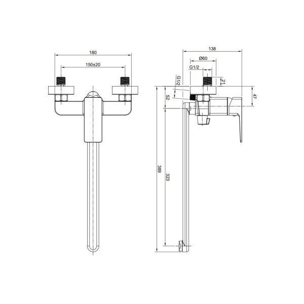 Смеситель для ванны Olive s NAVARRA 25221NR, хром. Фото 2