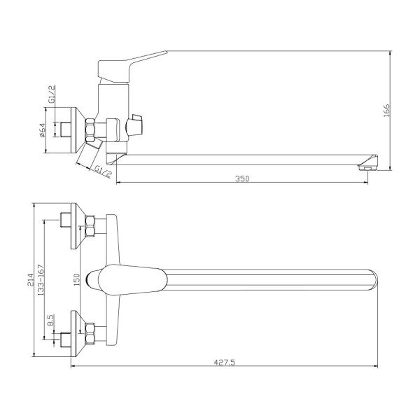 Смеситель для ванны Olive s NEVADA 03221NV, хром. Фото 2