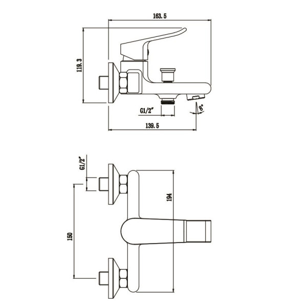 Смеситель для ванны Olive s PLAZA 16201PL, хром. Фото 2