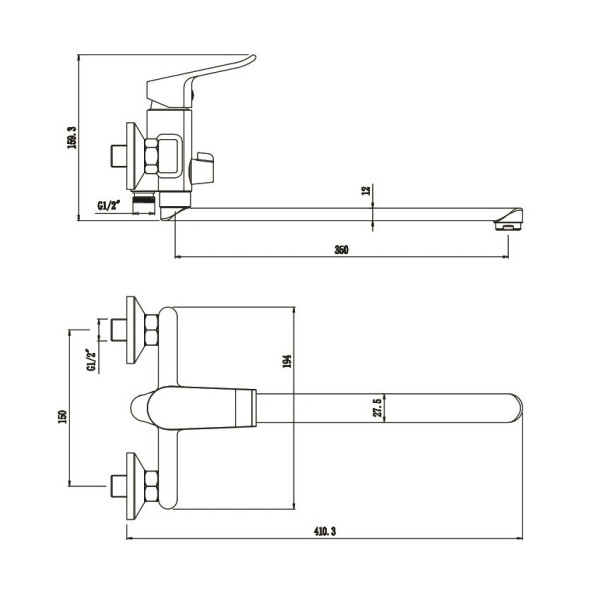 Смеситель для ванны Olive s PLAZA 16221PL, хром. Фото 2