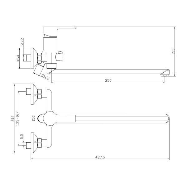 Смеситель для ванны Olive s TENERIFE 24221TN, хром. Фото 2
