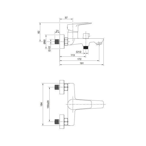 Смеситель для ванны Olive s TIESO 26201TSB, черный. Фото 2