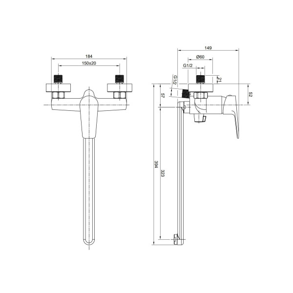 Смеситель для ванны Olive s TIESO 26221TS, хром. Фото 2