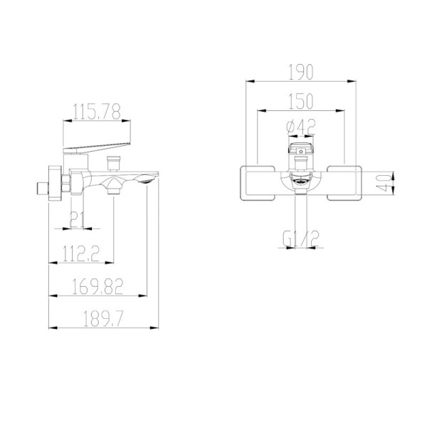 Смеситель для ванны Olive s VIAR 28201VRB, черный. Фото 2