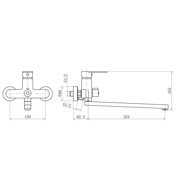 Смеситель для ванны Plstart PD22072, хром. Фото 2