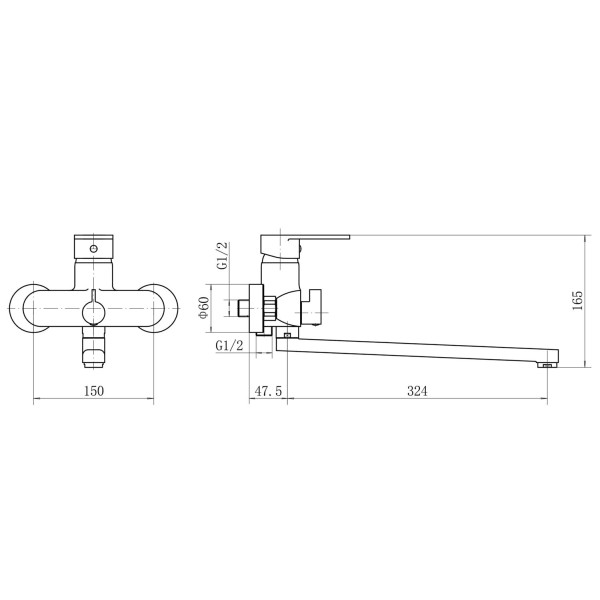 Смеситель для ванны Plstart PD22085, хром. Фото 2