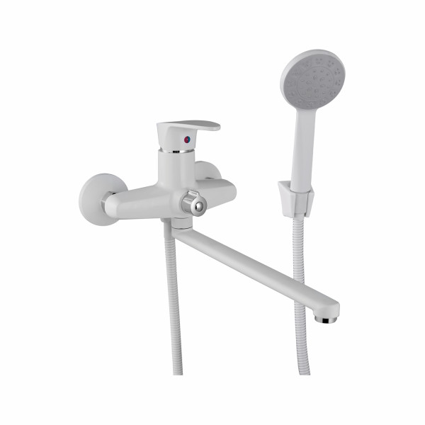 Смеситель для ванны PLstart PL2205-8, белый. Фото 1