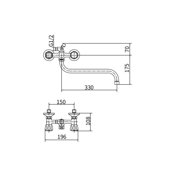 Смеситель для ванны PLstart PL2209, хром. Фото 2