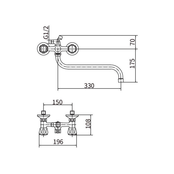 Смеситель для ванны PLstart PL2210-24, хром/мрамор. Фото 2