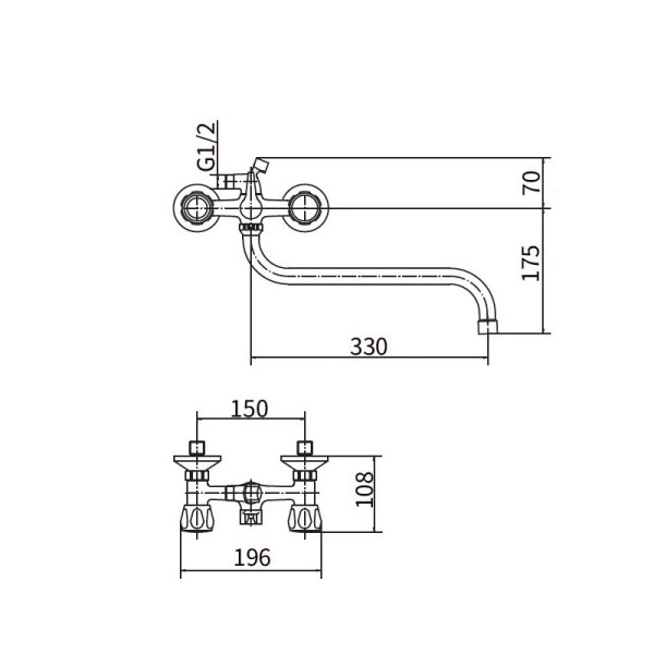 Смеситель для ванны PLstart PL2210-30, хром/мрамор. Фото 2