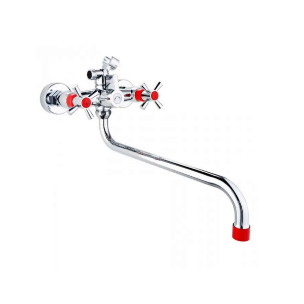 Смеситель для ванны PLstart PL2218-10, хром/красный. Фото 1