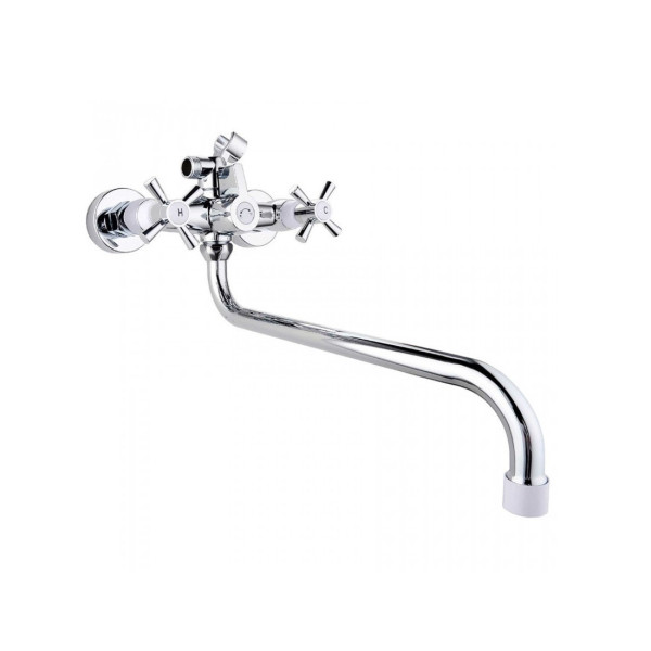 Смеситель для ванны PLstart PL2218-8, хром/белый. Фото 1