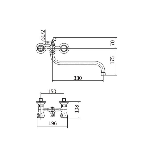 Смеситель для ванны PLstart PL2218-9, хром/желтый. Фото 2