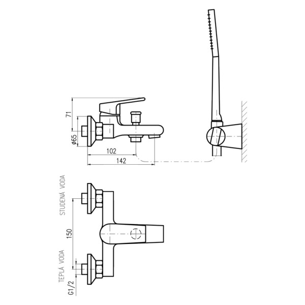 Смеситель для ванны Rav Slezak Colorado CO154.5/2. Фото 2