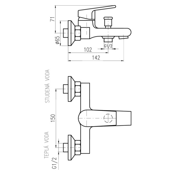 Смеситель для ванны Rav Slezak Colorado CO154.5CMATC. Фото 2