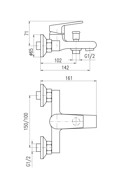 Смеситель для ванны Rav Slezak Colorado CO154.5Z, золото. Фото 2