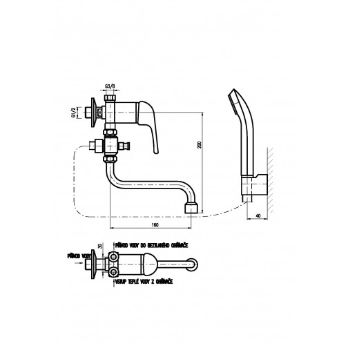 Смеситель для ванны Rav Slezak E056.1/1P. Фото 2