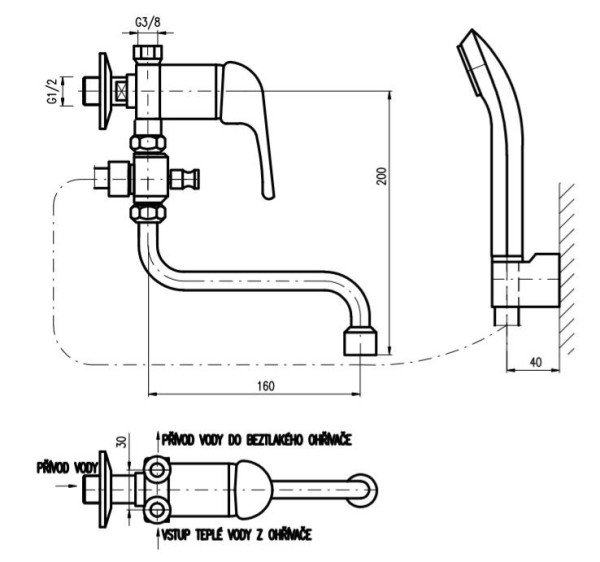 Смеситель для ванны Rav Slezak E056/1P. Фото 2