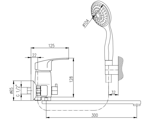 Смеситель для ванны Rav Slezak Kongo K053.5/1. Фото 2