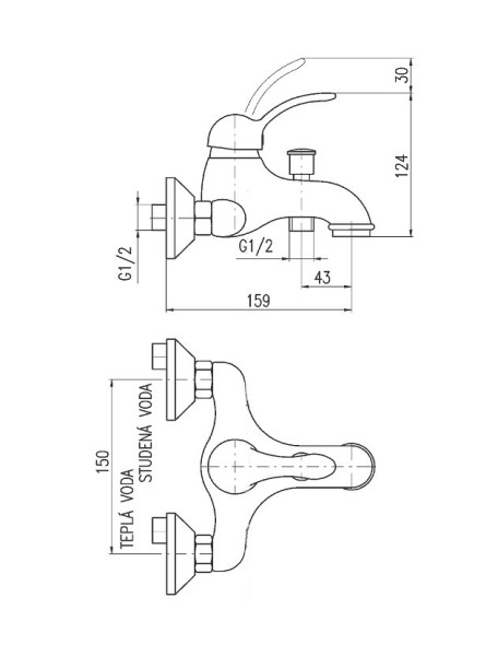Смеситель для ванны Rav Slezak Labe L054.5Z. Фото 2