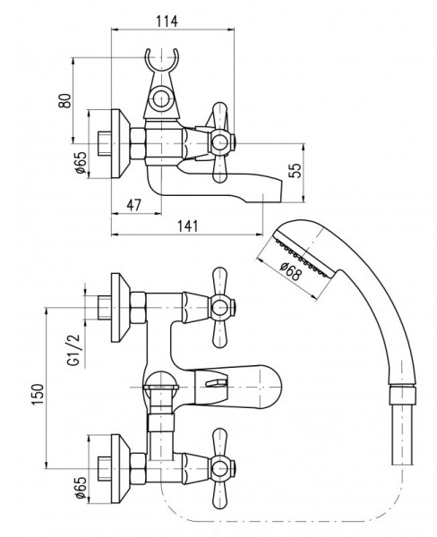 Смеситель для ванны Rav Slezak Morava MK154.5/1. Фото 2