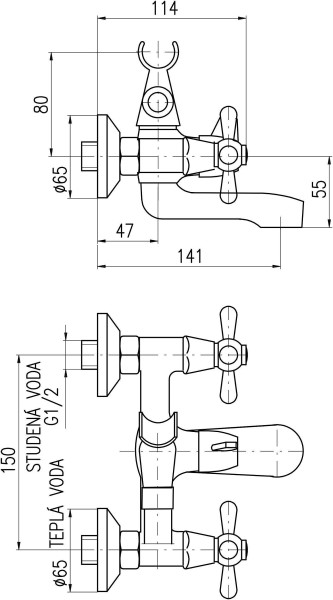 Смеситель для ванны Rav Slezak Morava MK154.5. Фото 2