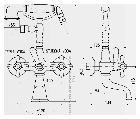 Смеситель для ванны Rav Slezak Morava MK460.5/2SM. Фото 2