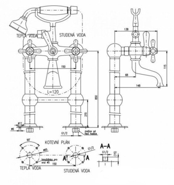 Смеситель для ванны Rav Slezak Morava MK850.5/2Z. Фото 3