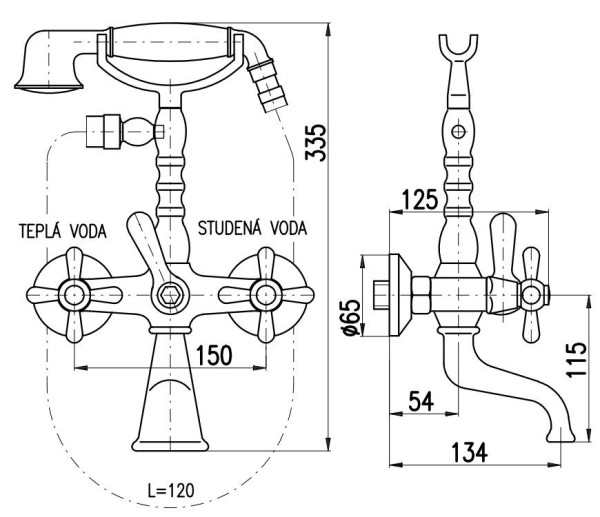 Смеситель для ванны Rav Slezak Morava MK860.5/2Z. Фото 3