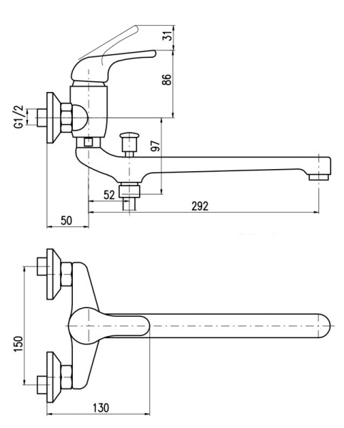 Смеситель для ванны Rav Slezak Sazava SA057.5. Фото 2