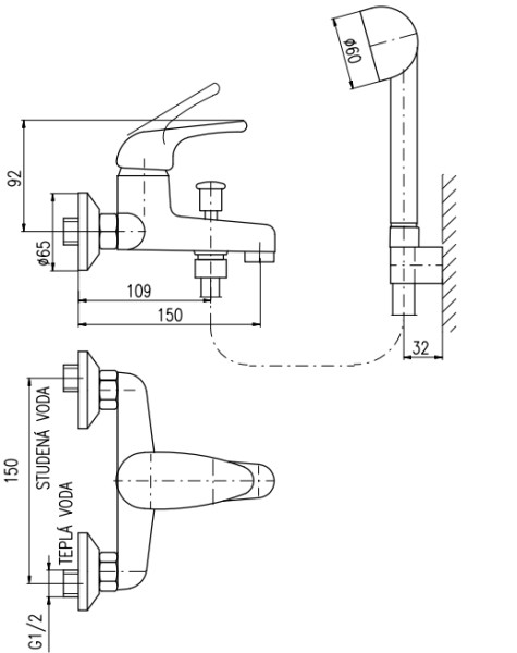Смеситель для ванны Rav Slezak Sazava SA354.5/1. Фото 3