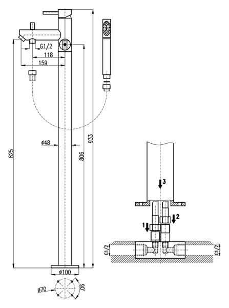 Смеситель для ванны Rav Slezak Seina SE949.5. Фото 2