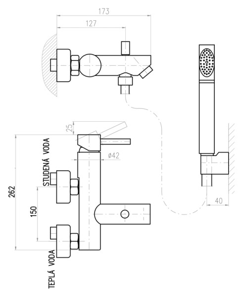 Смеситель для ванны Rav Slezak Seina SE954.5/1. Фото 2