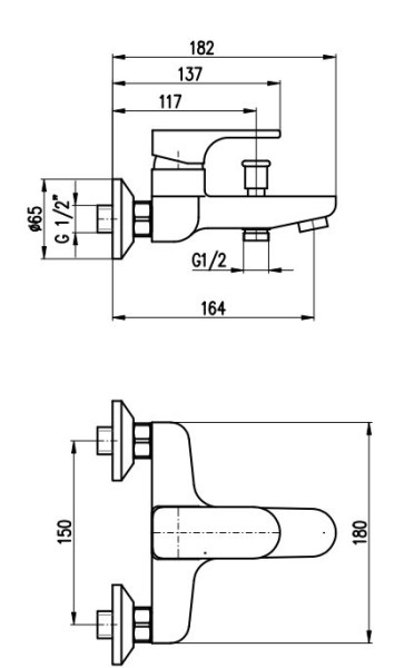 Смеситель для ванны Rav Slezak Yukon YU154.5. Фото 2