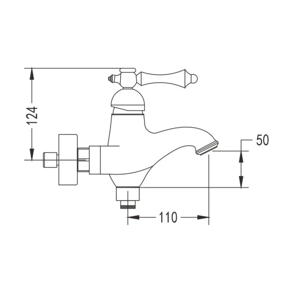 Смеситель для ванны Rose R0102Q, бронза. Фото 2