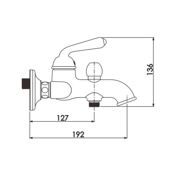 Смеситель для ванны Rose R0202E, золото. Фото 2