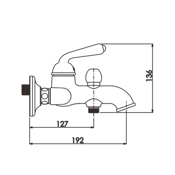Смеситель для ванны Rose R0202H, черный. Фото 2