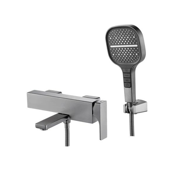 Смеситель для ванны Rose R1002T, оружейная сталь. Фото 1