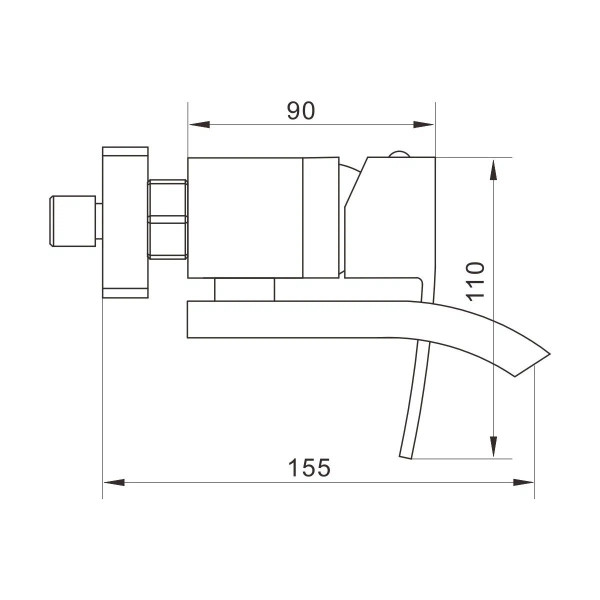 Смеситель для ванны Rose R1552T, пепельный. Фото 2