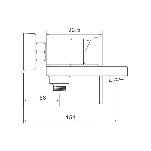 Смеситель для ванны Rose R2802H, черный. Фото 2