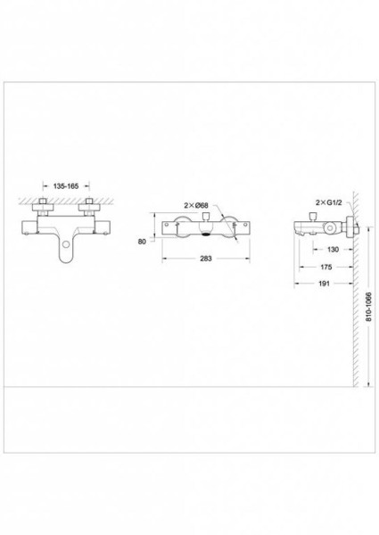 Смеситель для ванны с термостатом Bravat Stream F63984C-01B, хром. Фото 2