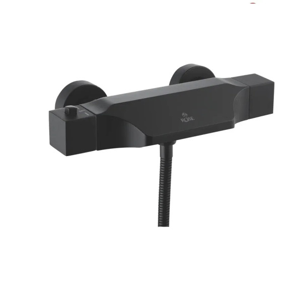 Смеситель для ванны с термостатом Rose R3702H, черный. Фото 1