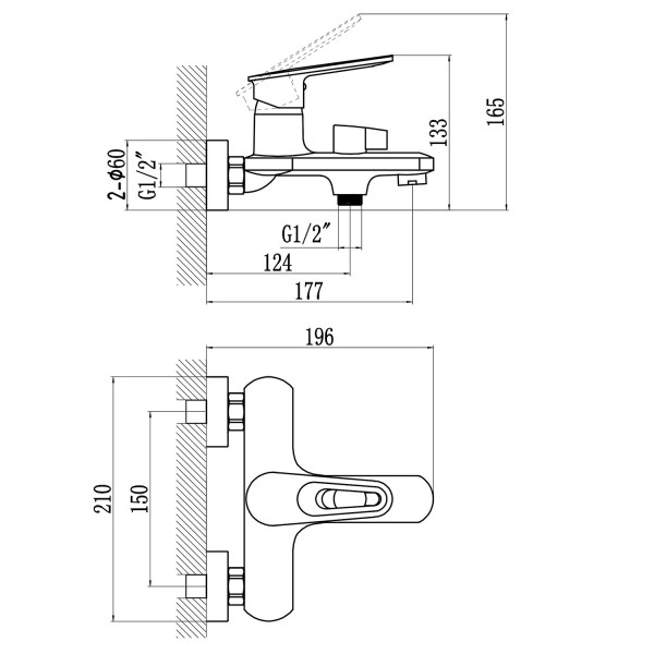Смеситель для ванны Savol S-600603AW, хром/белый. Фото 2