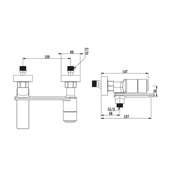 Смеситель для ванны Savol S-601831WB, белый/золото. Фото 2