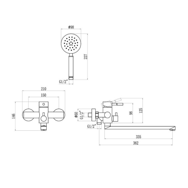 Смеситель для ванны Savol S-SUS4002, сатин. Фото 2