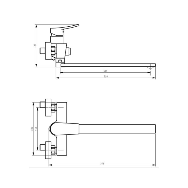 Смеситель для ванны Savol SK-H3002, хром. Фото 2